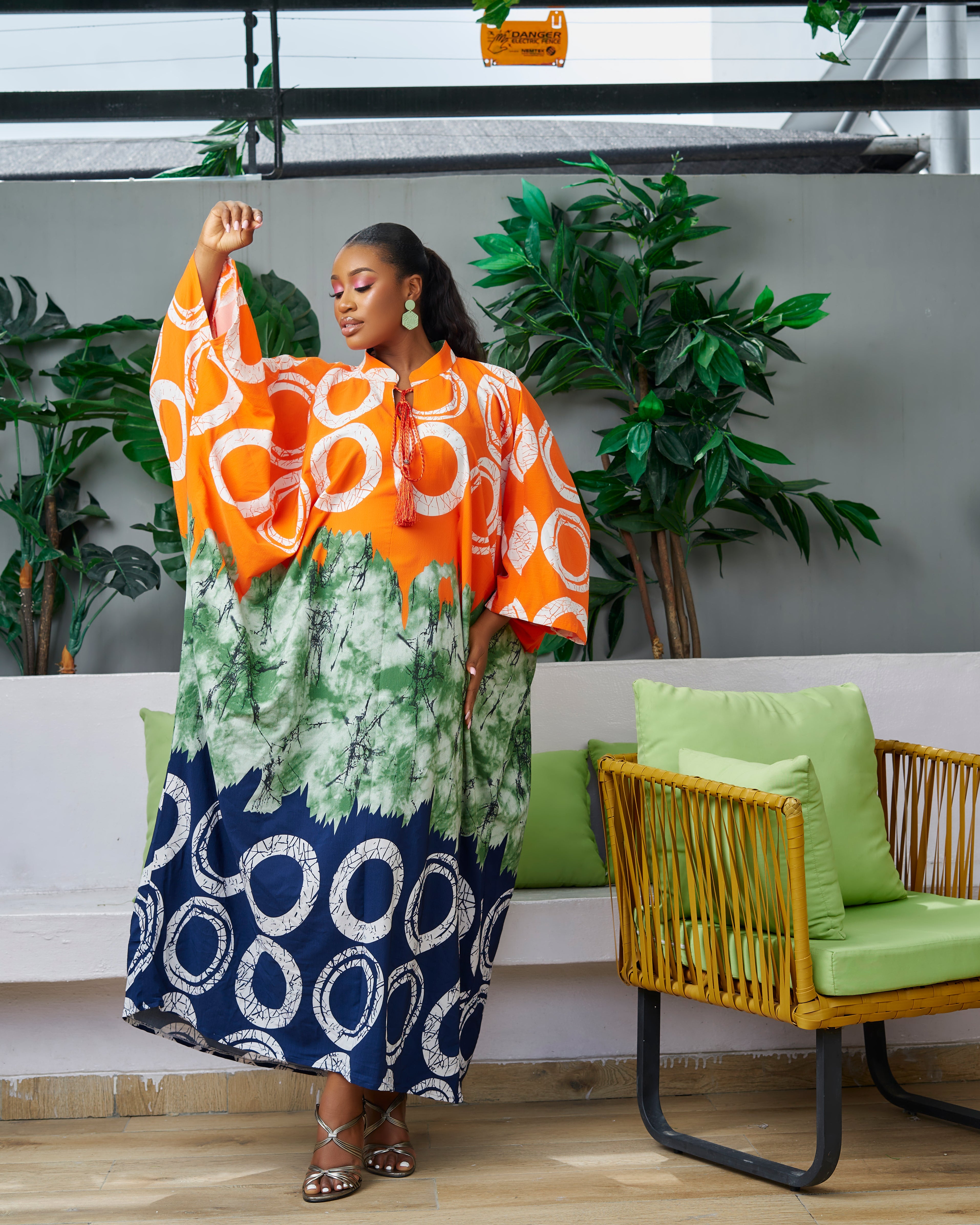 Discover trendy African clothing from CUMO London. This multicoloured V neckline African print Kaftan boubou is handmade featuring frill sleeves. One size fits all African boubou in vibrant bold colour  African Print Cover-ups Beach Tunics - Dashiki Kaftan Beach Dress |Boubou dress| African maxi gown| African kaftan | African bubu | African boubou | Midi Kaftan Bubu | African Maxi dresses | 