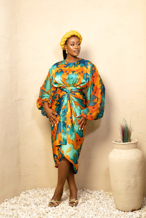 Trendy African Print Wrap dresses | African Print Flare Dresses – CUMO ...