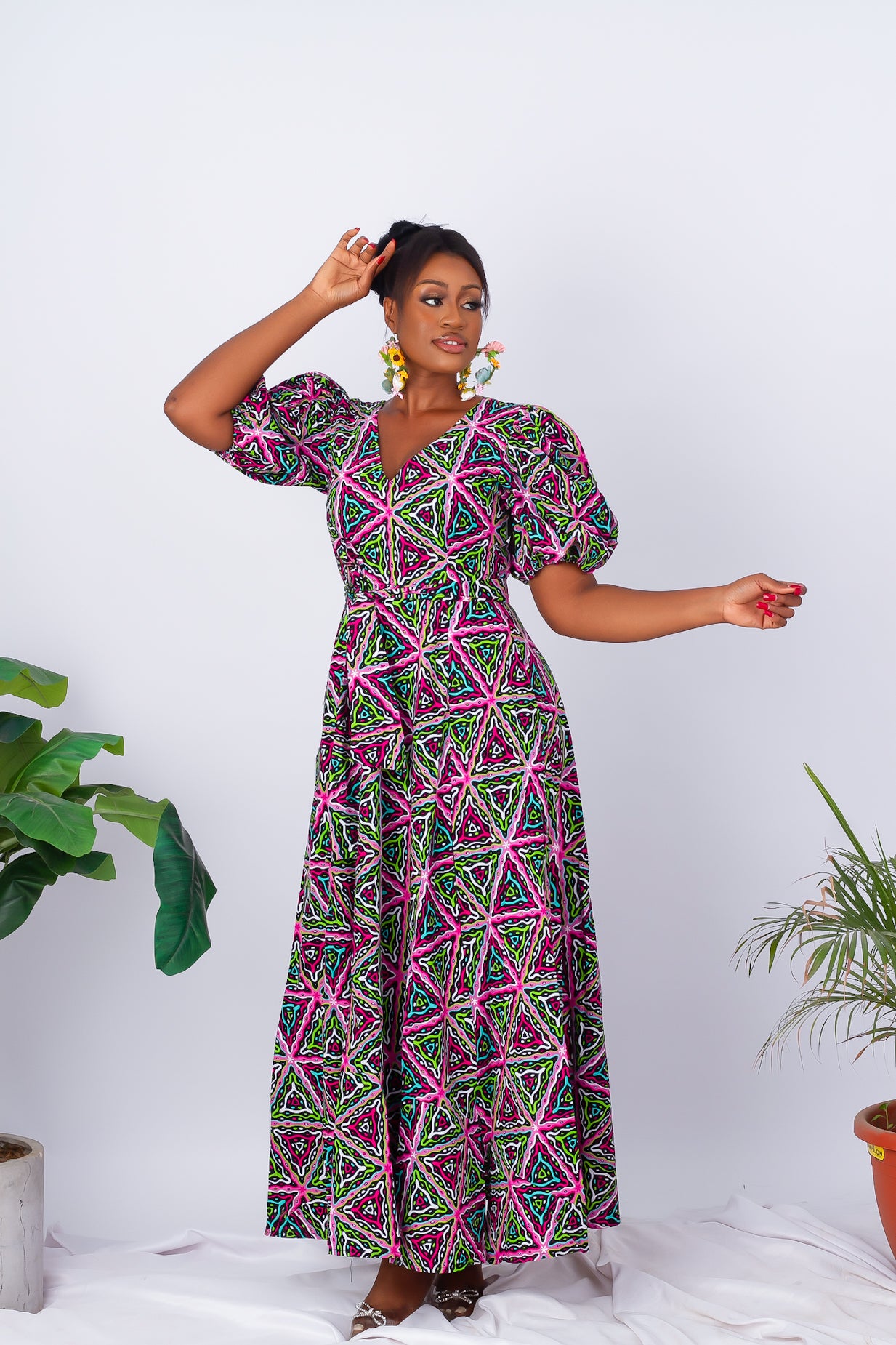 Long sleeve african maxi clearance dress