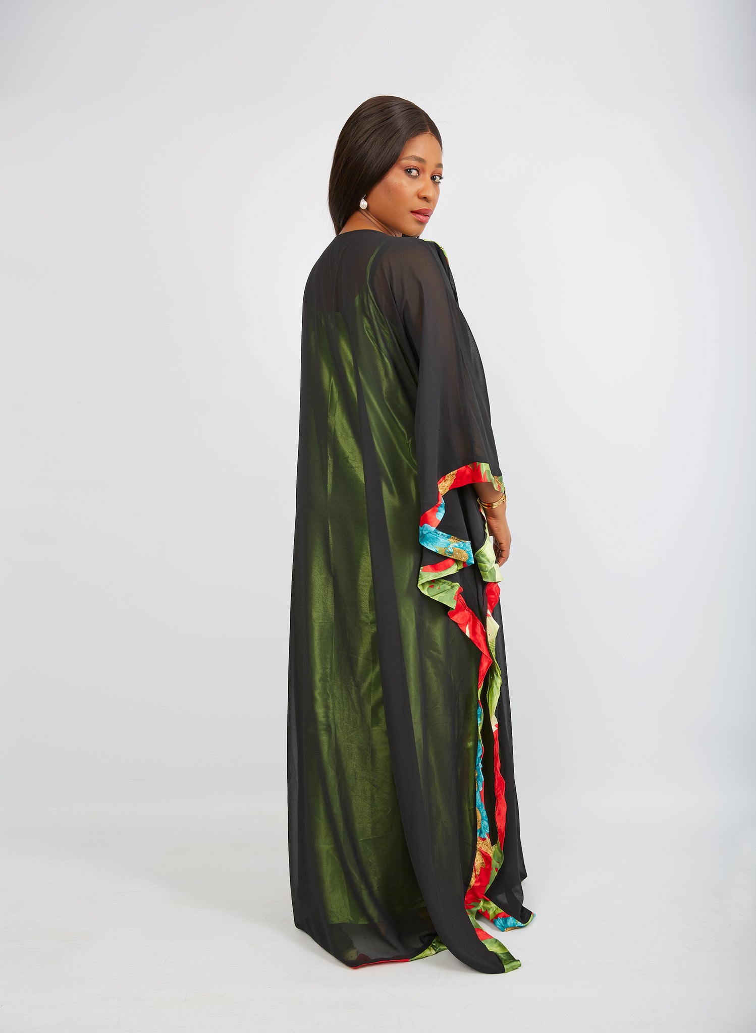 Long black cheap kaftan dress