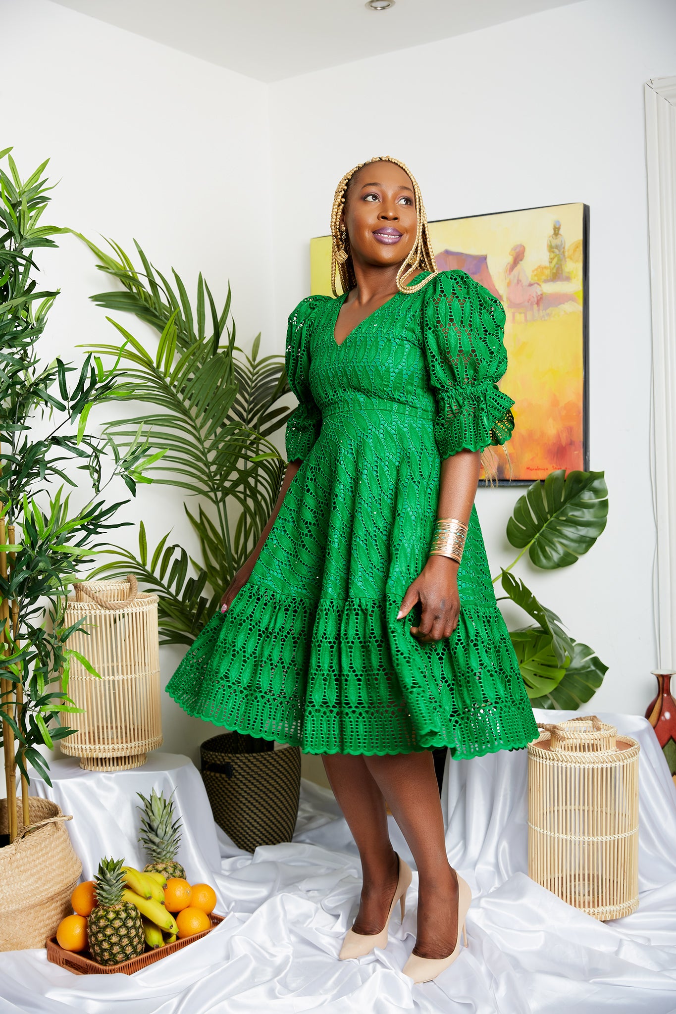 African print dresses outlet with lace