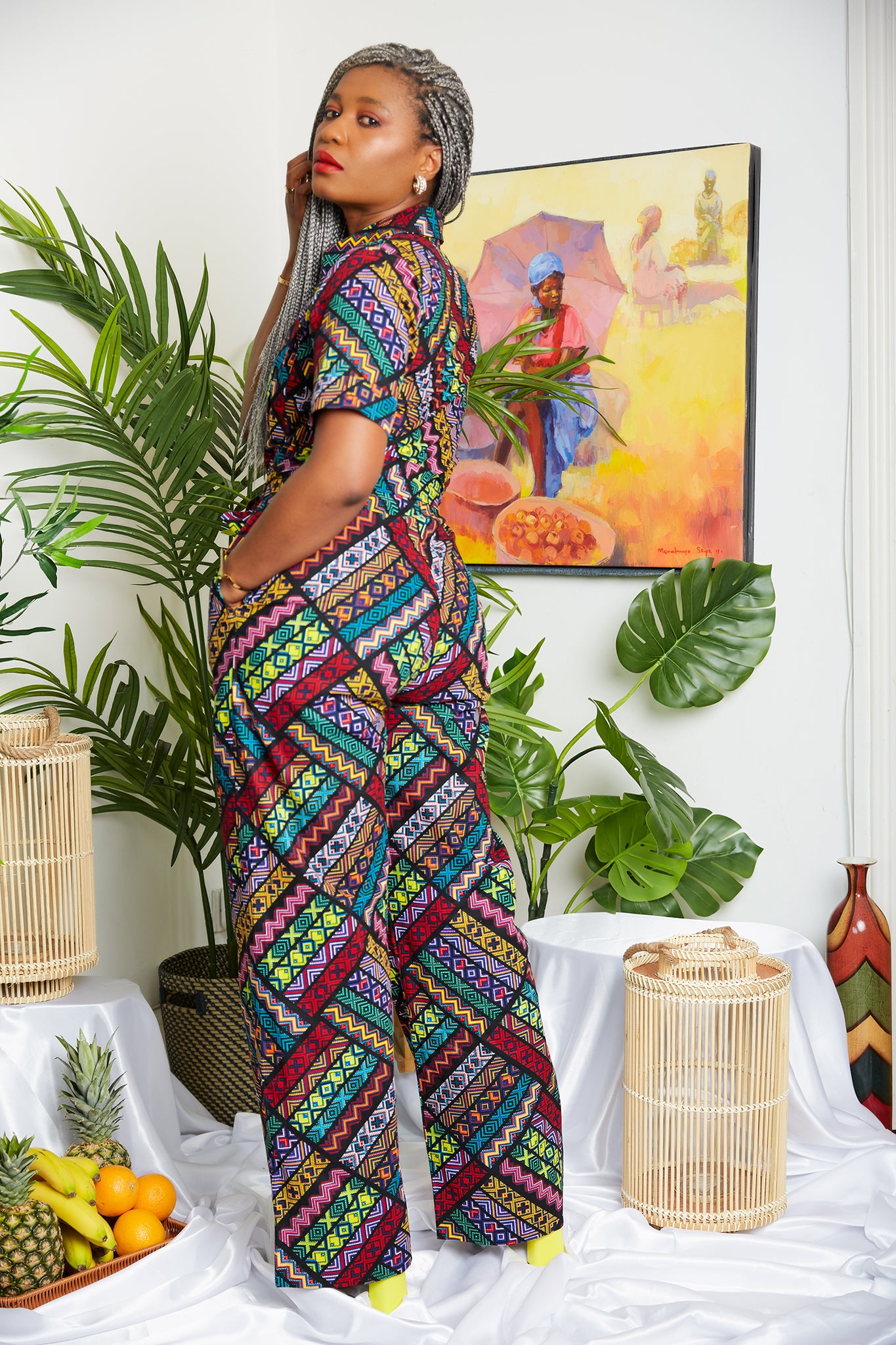 African print clearance romper jumpsuit