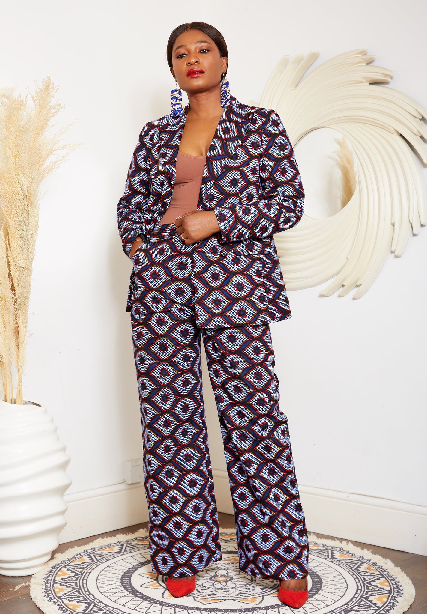 African print pants - SHAYO high waist tribal pants | NAHERI
