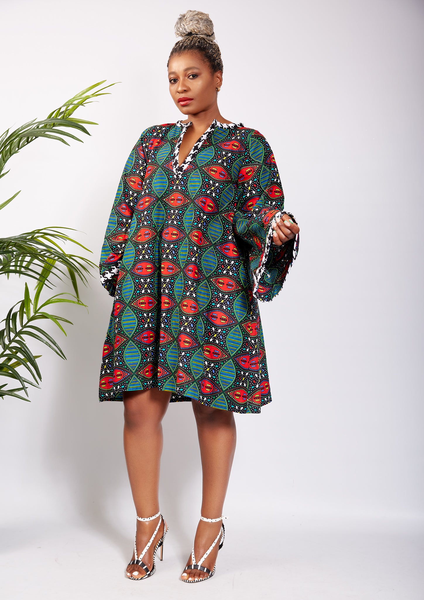 Fitting african print dresses sale