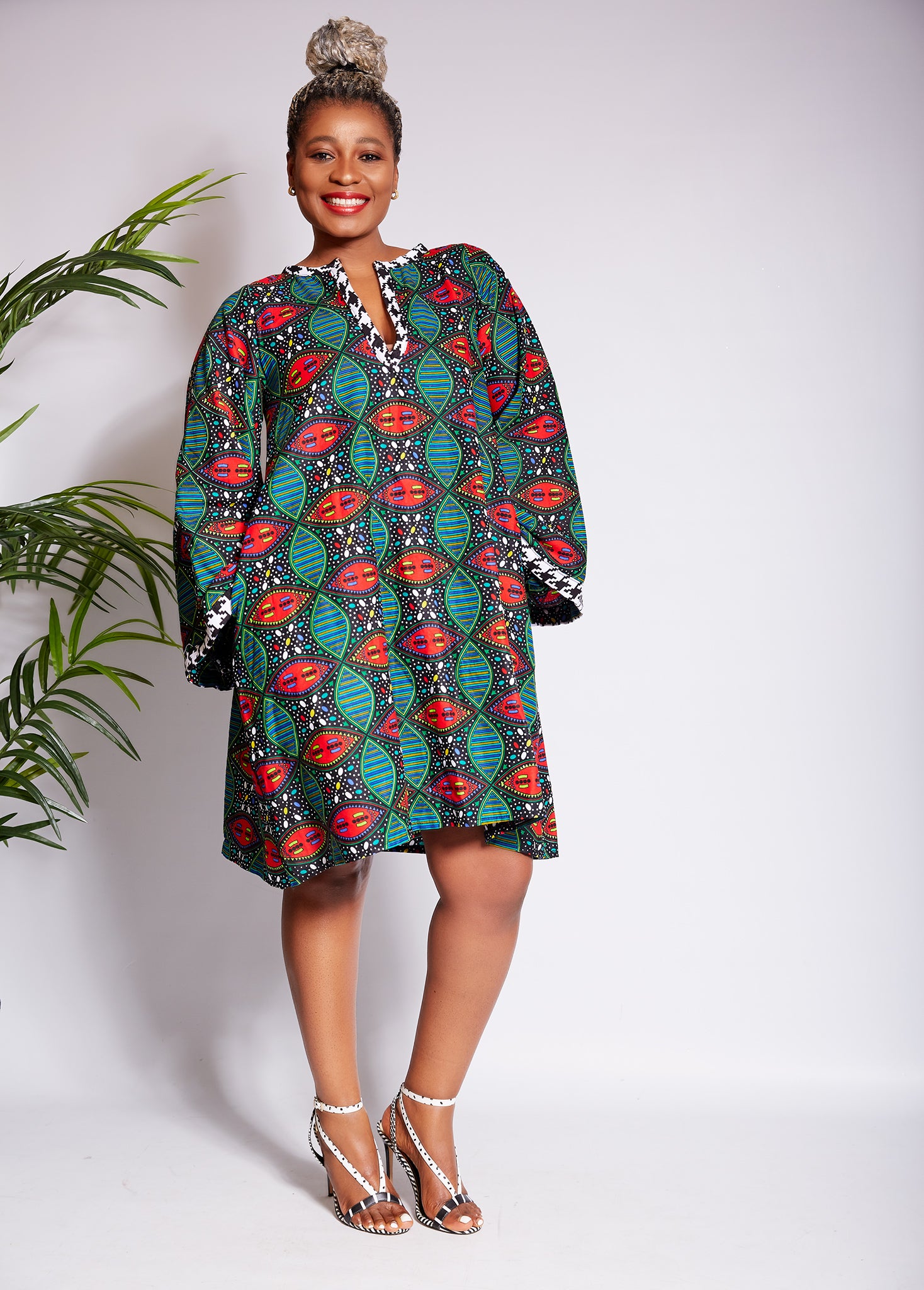 Jenny mixed print jumpsuit, African clothing for women, authentic ankara mixed print