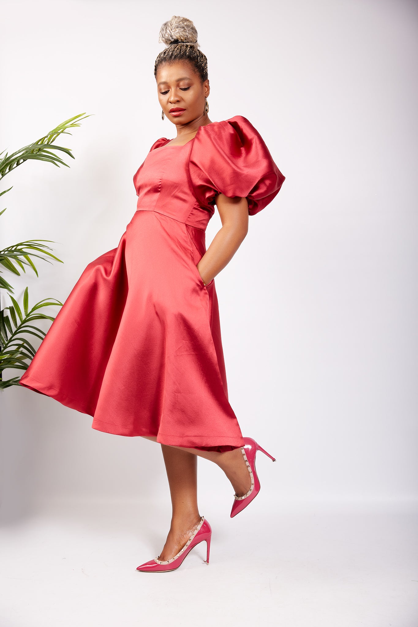 Midi dress with sleeves wedding guest hotsell