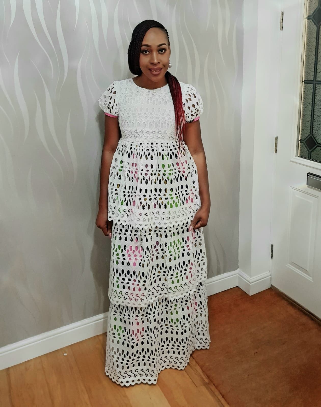 White and store african print dress