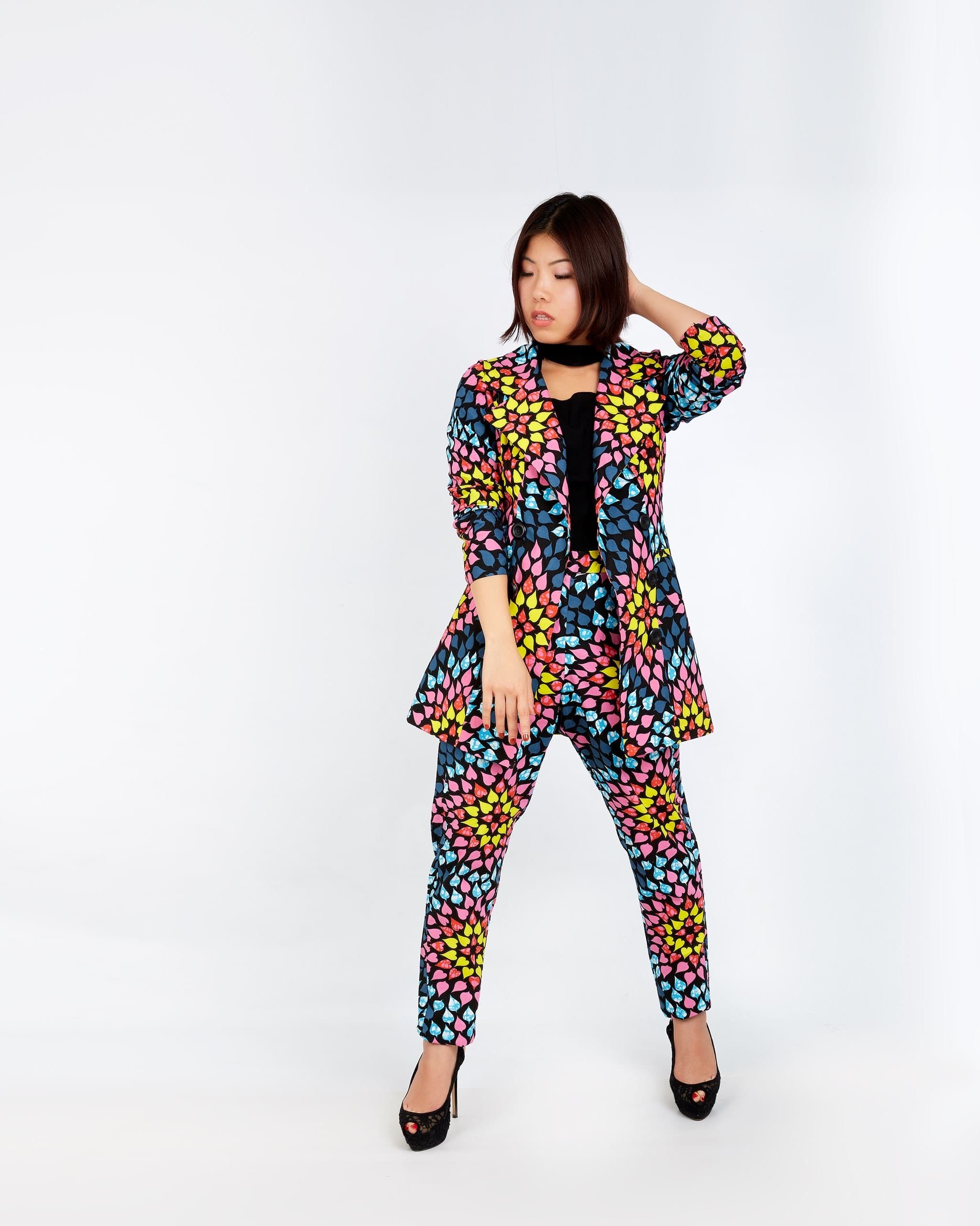 New In ONNA African Ankara Print Jacket and Trouser Set CUMO LONDON