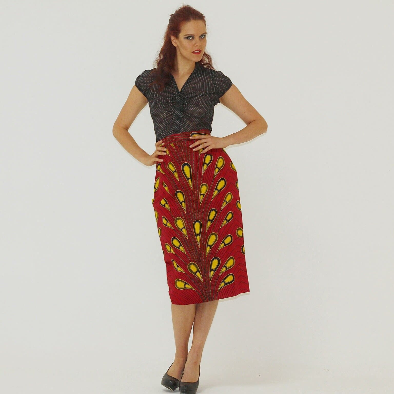 African Print Ankara batik Peplum Top