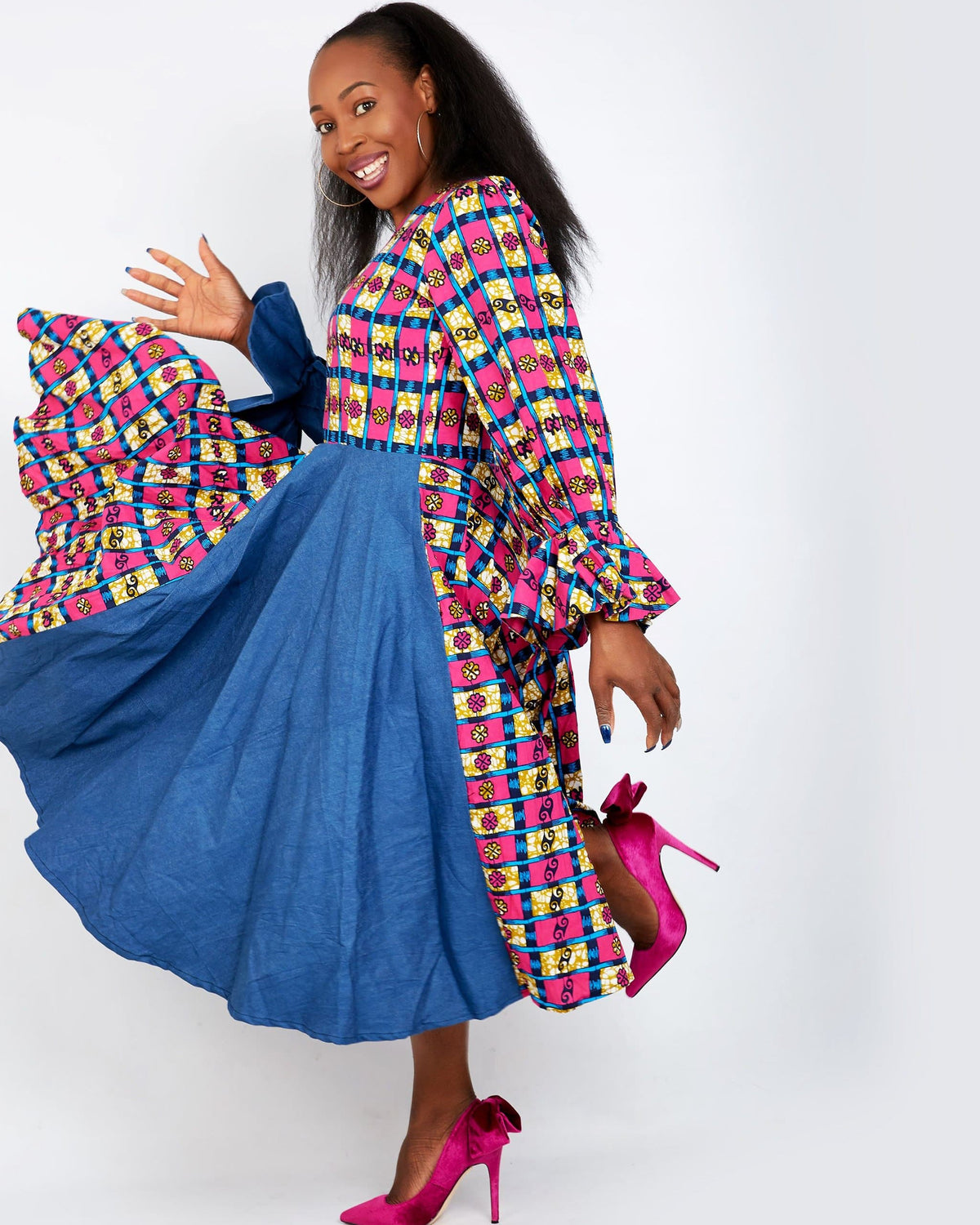 African Dress | Off Shoulder African Midi Dress | Shop CUMO London ...